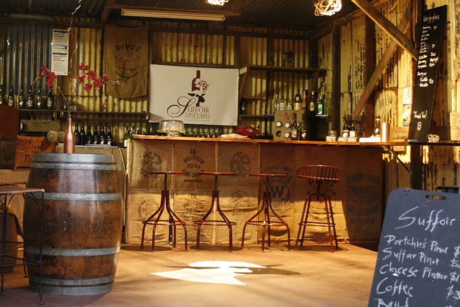 Wine and cheese platter at Suffoir Winery