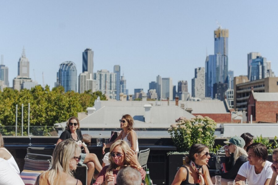 City views at Johnny's Green Room rooftop