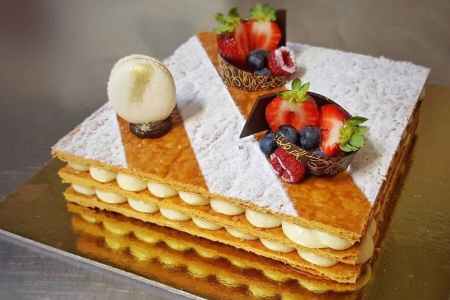 Coffee and pastry take away at Parisian Baker